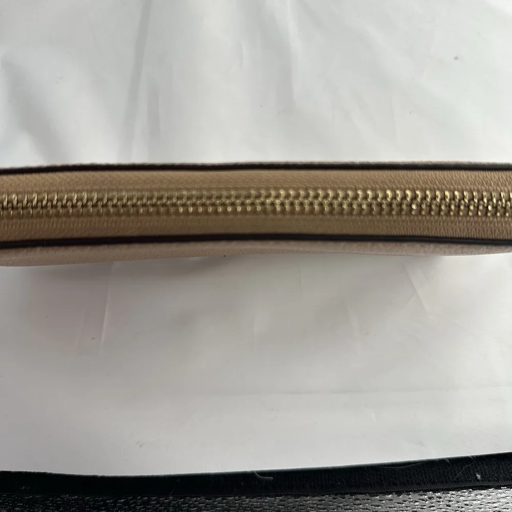 Kate Spade Nude Pebbled Leather Zip Around Wallet Gold Hardware